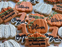 Load image into Gallery viewer, Pumpkin Fall Baby shower cookies