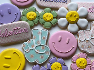 Groovy birthday theme Cookies