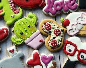 Mix designs Valentines cookies