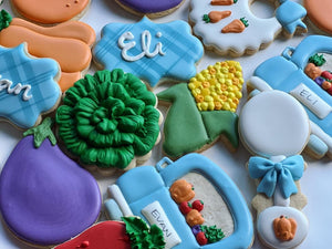 Vegetables fall theme Baby shower cookies