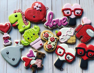 Mix designs Valentines cookies