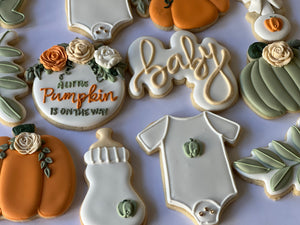 (Autumn Pumpkin Baby shower cookies