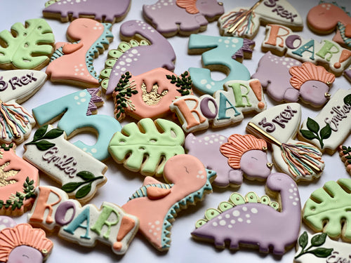 Girl Dinosaur Cookies