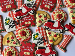 Italian Pizza Party Theme Cookies