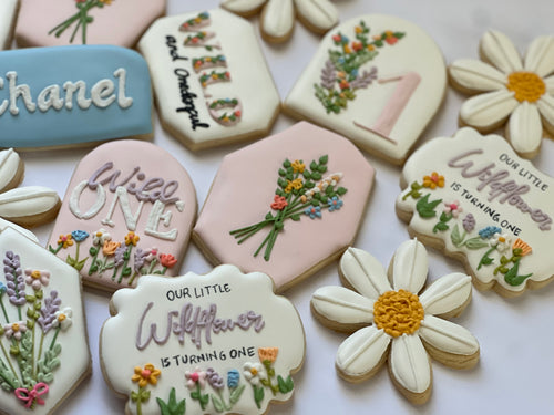 Wild One theme Cookies, Flower cookies