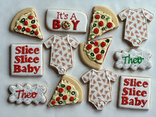 Load image into Gallery viewer, Pizza theme Baby shower cookies