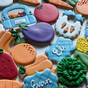 Vegetables fall theme Baby shower cookies