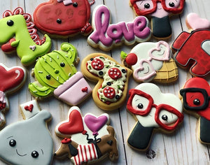 Mix designs Valentines cookies