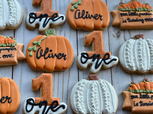 Pumpkin Fall Baby shower cookies