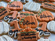 Load image into Gallery viewer, Pumpkin Fall Baby shower cookies