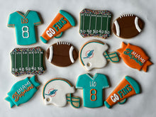 Load image into Gallery viewer, Dolphin Football theme cookies