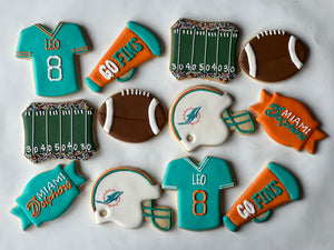 Dolphin Football theme cookies