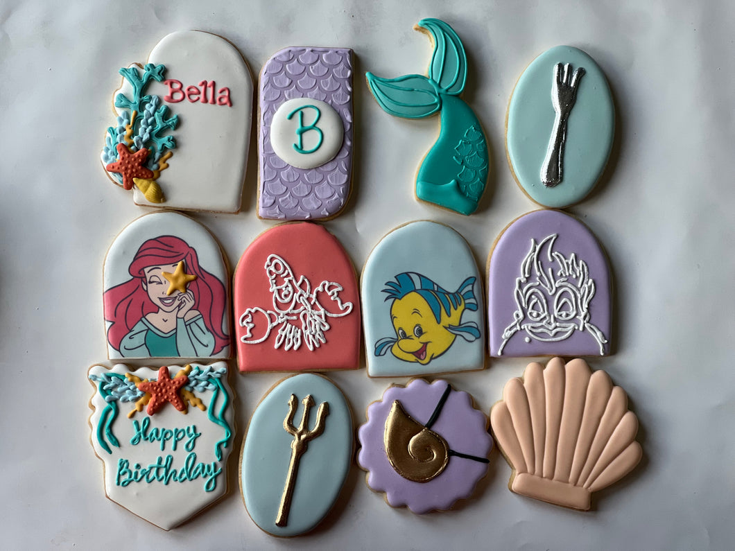 Mermaid Ariel theme Cookies