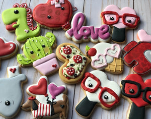 Mix designs Valentines cookies