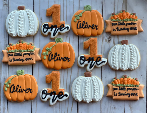 Pumpkin Fall Baby shower cookies