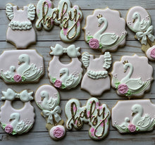 Load image into Gallery viewer, Swan Baby shower cookies