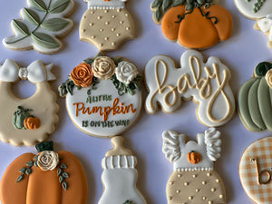 Pumpkin Fall Baby shower cookies