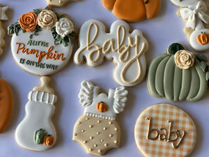 Pumpkin Fall Baby shower cookies