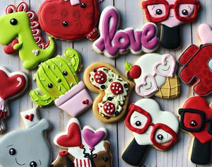 Mix designs Valentines cookies