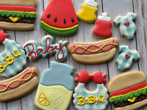 BBQ Baby shower cookies