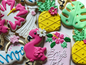 Tripical Bridal shower cookies