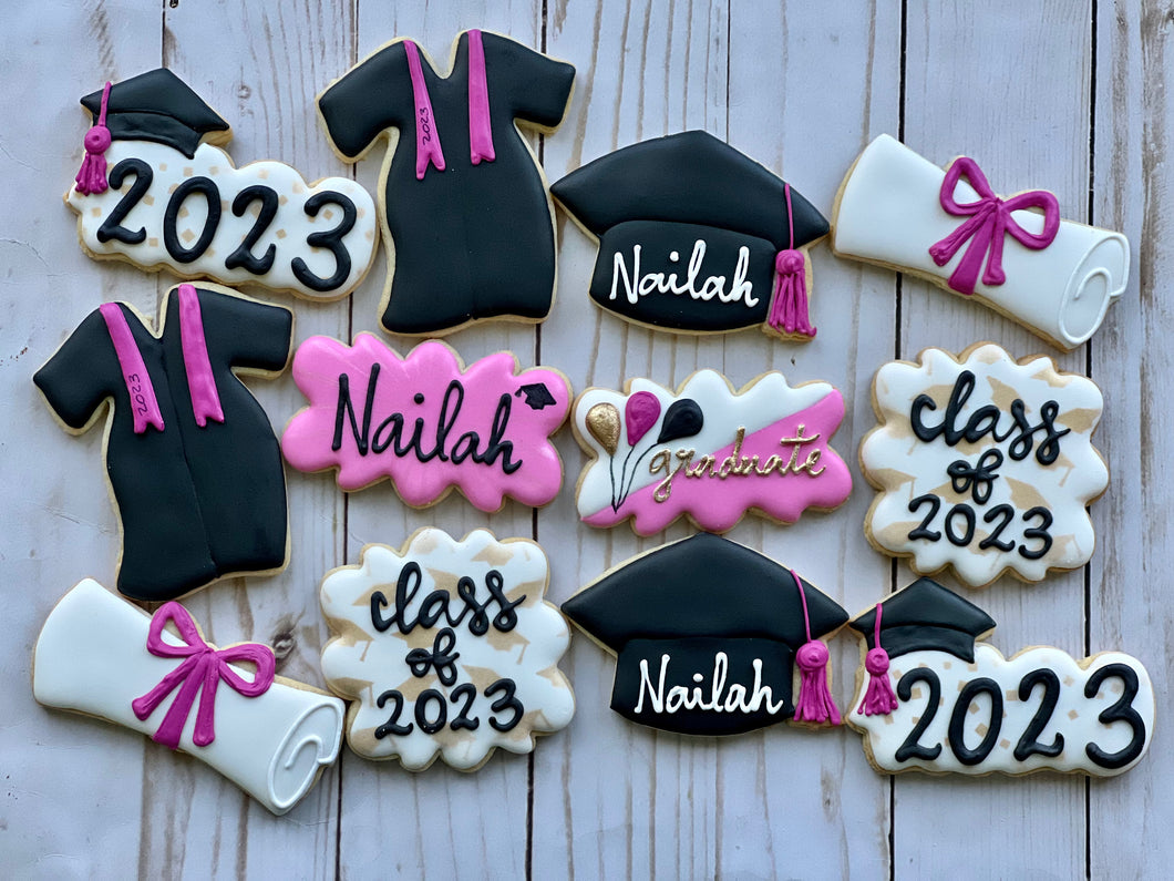 Graduation theme cookies