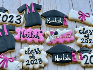 Graduation theme cookies