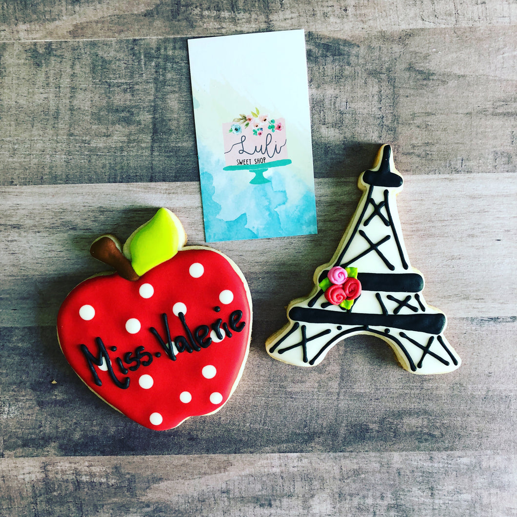 French Teacher, Back to School cookies
