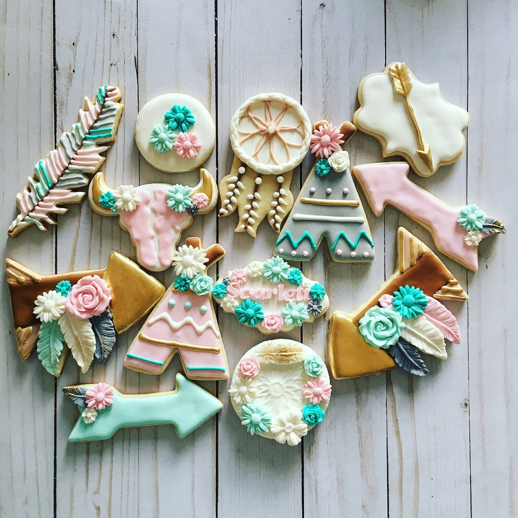 Boho Theme Cookies