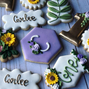 One year old sunflowers birthday Theme Cookies