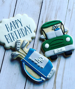 Custom golf Birthday Gift Cookies