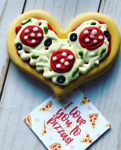 Valentine pizza cookie gift