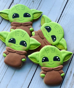 Baby Yoda birthday cookies