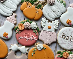 Autumn Fall Baby shower cookies