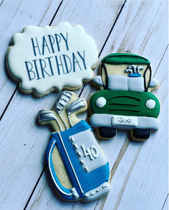 Custom golf Birthday Gift Cookies