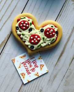 Valentine pizza cookie gift