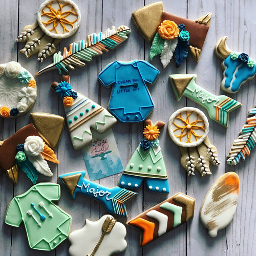 Baby shower Boho cookies