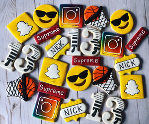 Social Media birthday theme Cookies