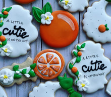 Load image into Gallery viewer, Orange theme Baby shower cookies
