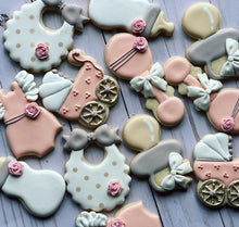 Load image into Gallery viewer, Girl Baby shower cookies