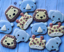Load image into Gallery viewer, Safari Animal faces Cookies
