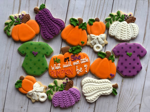 Pumpkin Baby shower cookies