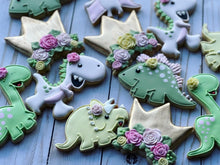 Load image into Gallery viewer, Girl Dinosaur Cookies