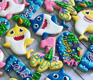 Girl Baby shark Cookies