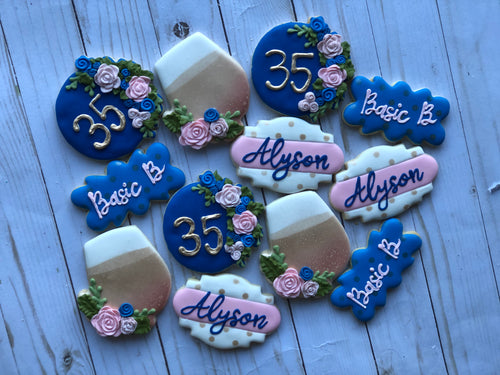 Adult Birthday Theme Cookies