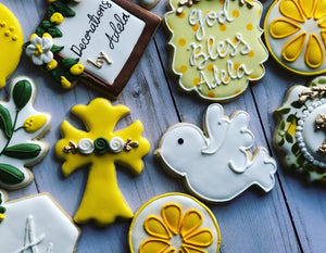 Lemon theme Confirmation / Communion / Baptism cookies