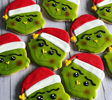 Load image into Gallery viewer, Grinch Christmas Cookie
