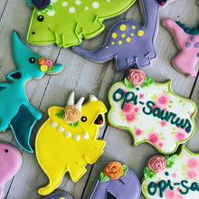 Load image into Gallery viewer, Girl Dinosaur Cookies