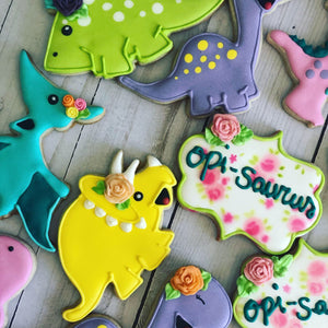 Girl Dinosaur Cookies