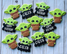 Load image into Gallery viewer, Baby Yoda birthday cookies